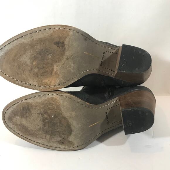 Dolce Vita Women Heeled Suede Ankle Boots Contrasting Ankle Strap Sz 10 - Picture 3 of 4